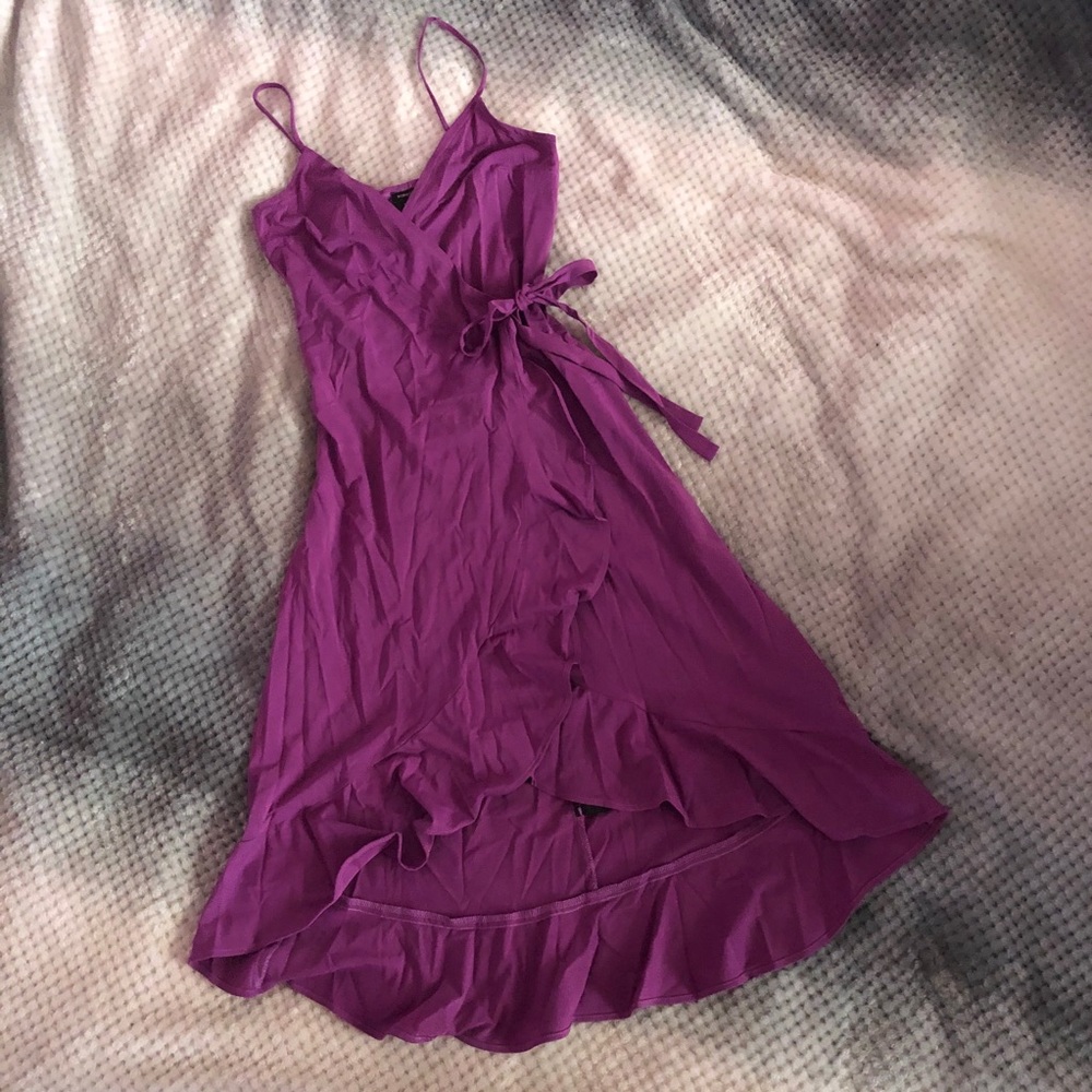 BCBG purple wrap dress